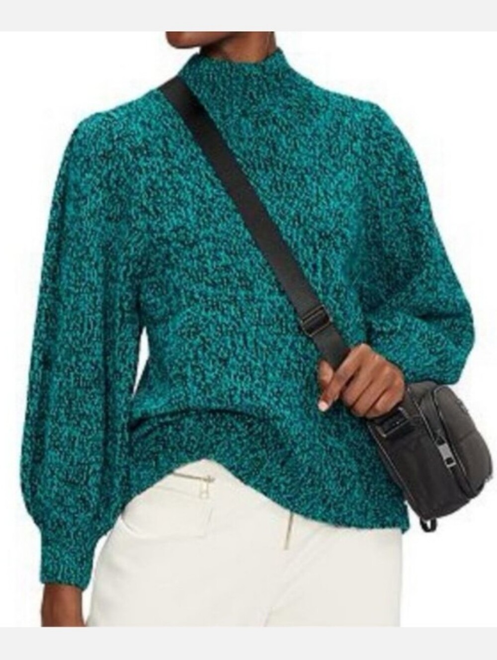 Ted Baker Elvinaa Chunky Wool Cashmere Blend Blouson Sleeve Sweater size (4)12
